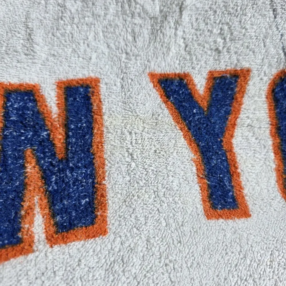 Vintage New York Mets Towel One Size White MLB Baseball Beach Bath Terry Fan